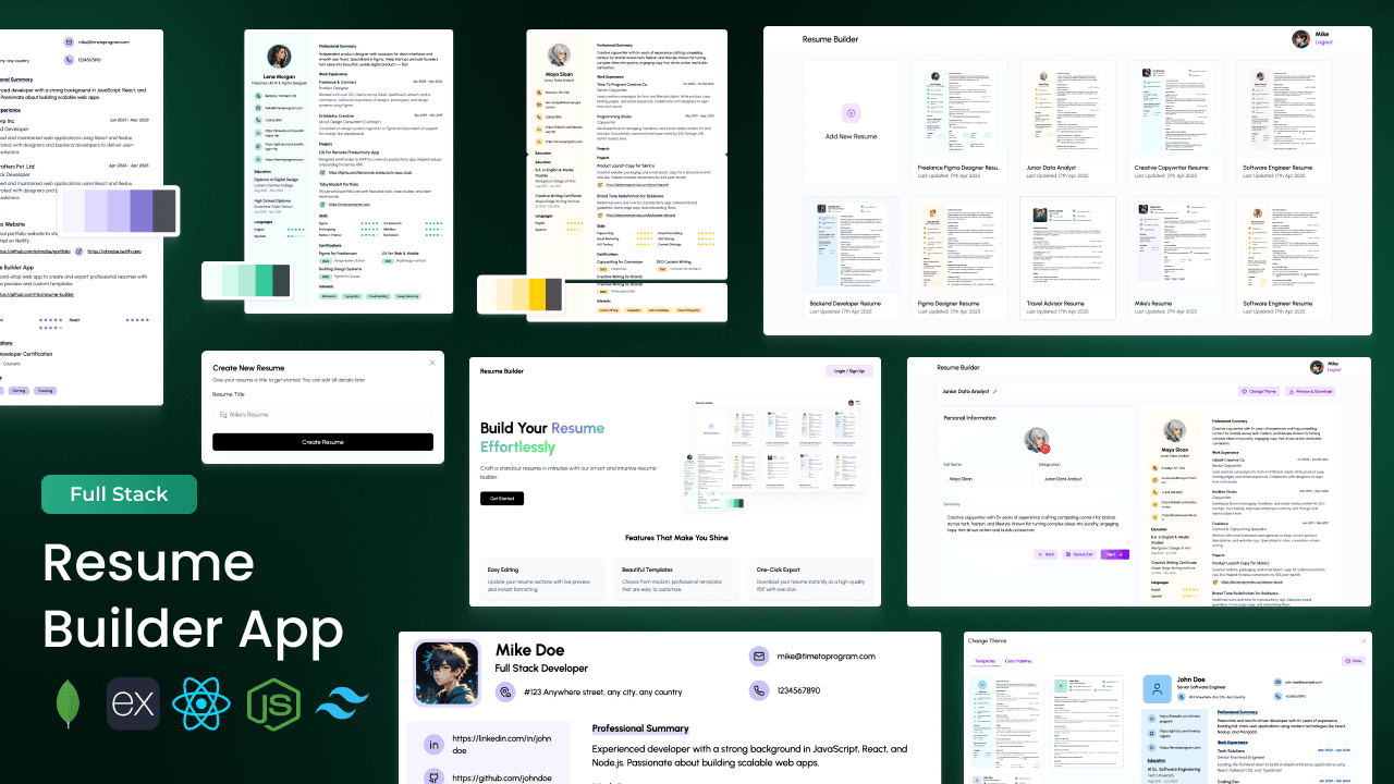 Full Stack Resume Builder App