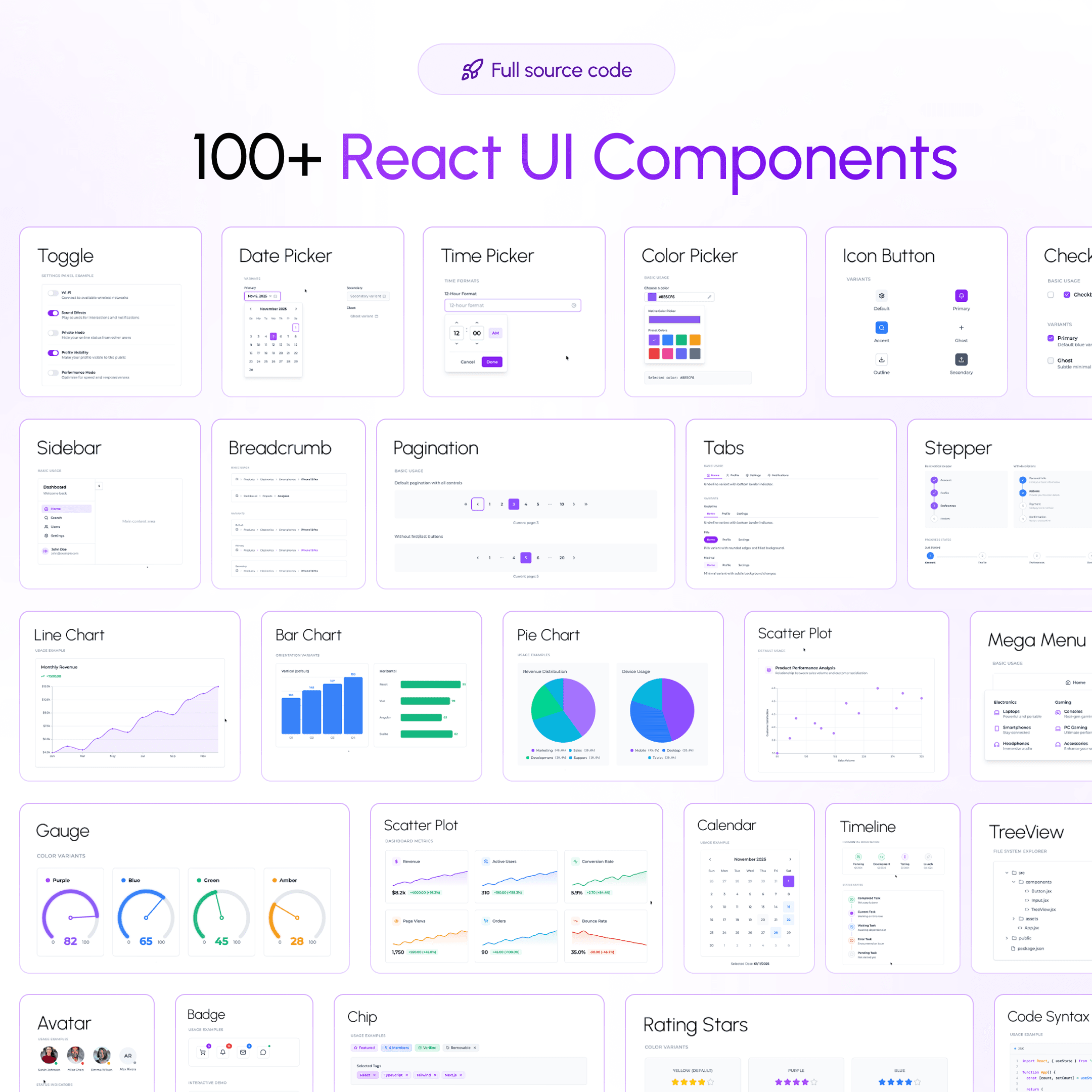100+ React UI Components