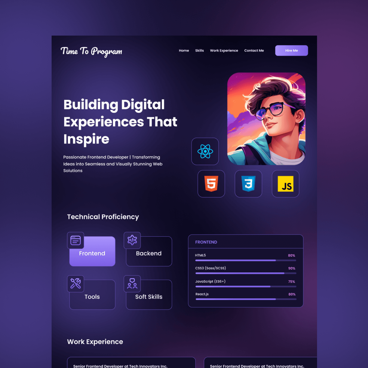 Personal Portfolio Website Design Template