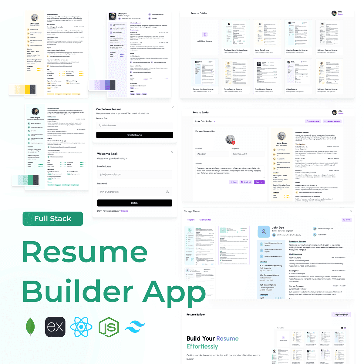 Full Stack Resume Builder App using MERN