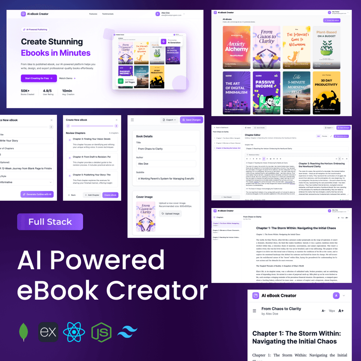 Full-Stack AI-Powered eBook Creator App using MERN