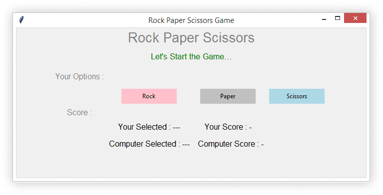 rock paper scissors game ui