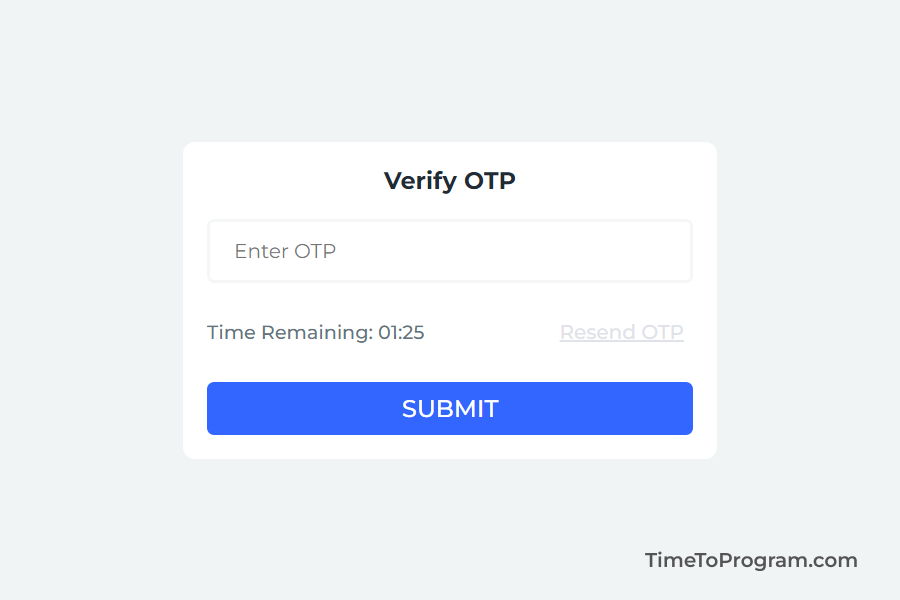 how to create otp countdown timer in react
