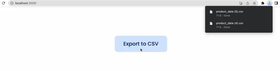 exporting data to csv file in react
